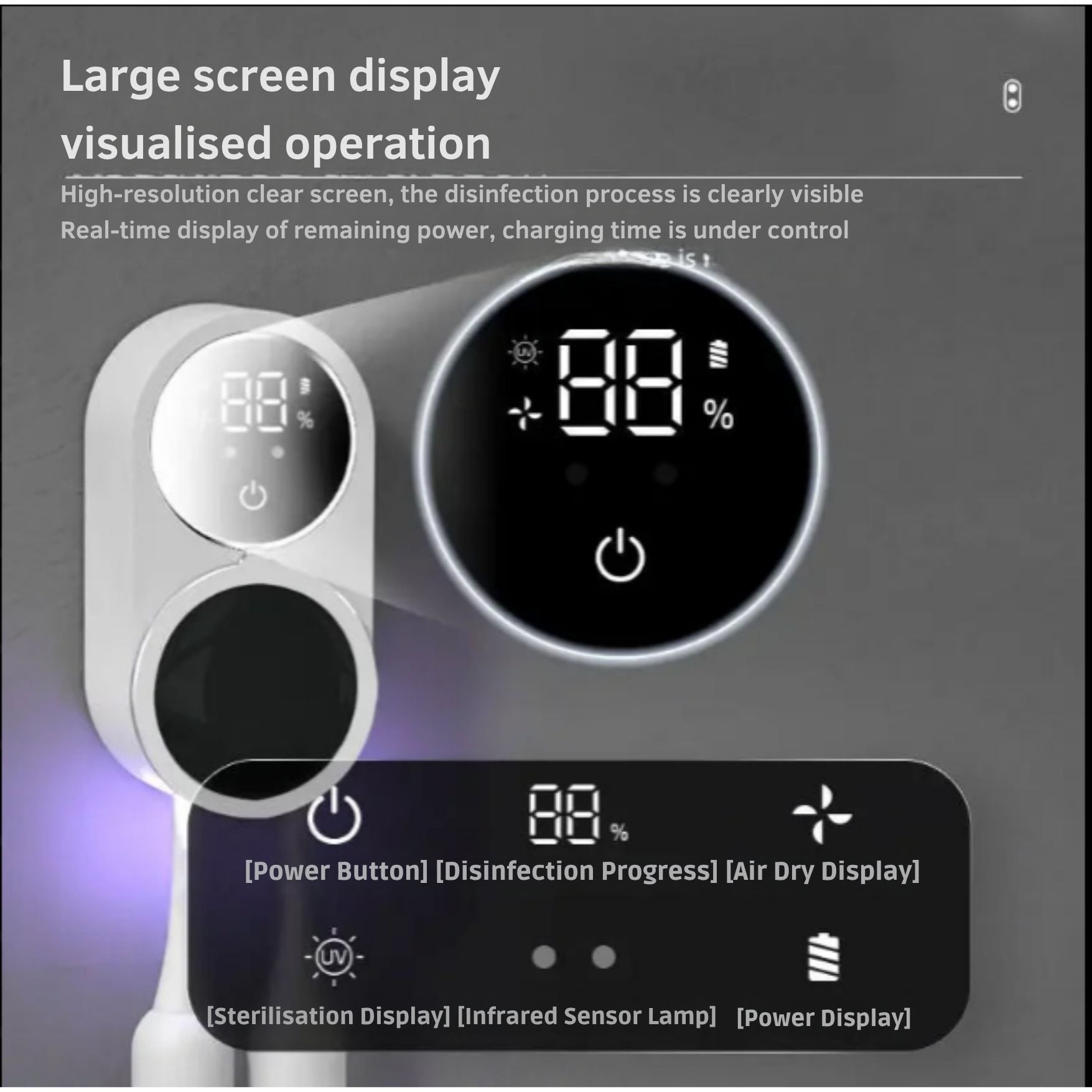 Wall-mounted Rechargeable UV Toothbrush Steriliser