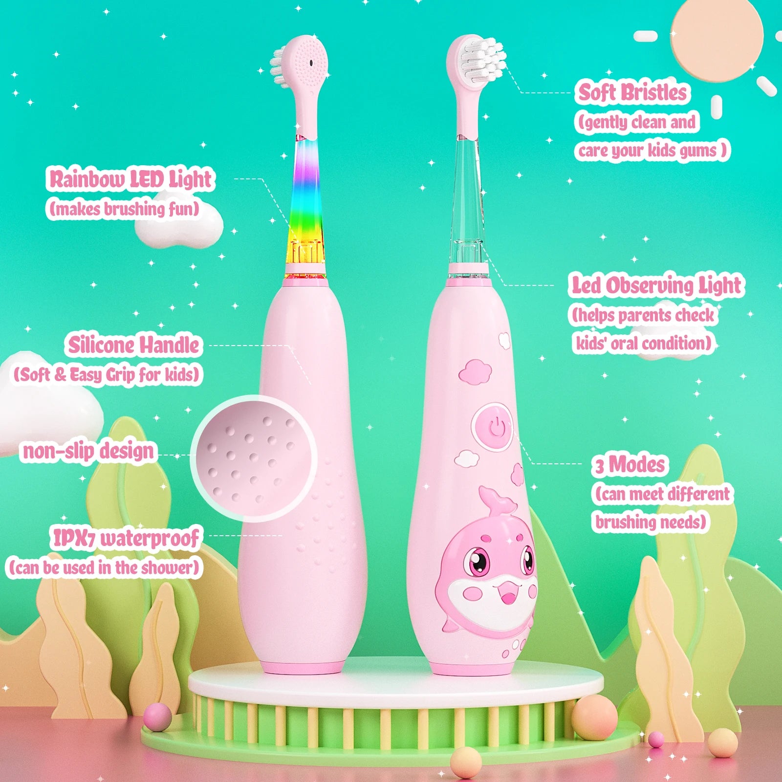 Kids Dolphin Sonic Electric Toothbrush