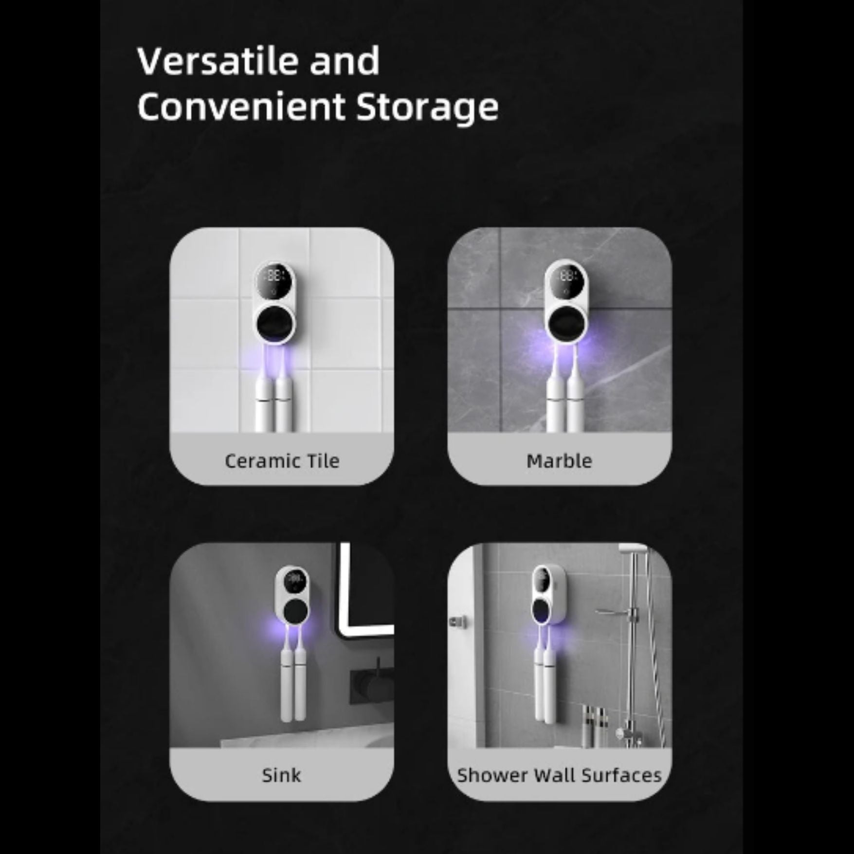 Wall-mounted Rechargeable UV Toothbrush Steriliser